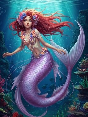 Custom Fridge Magnet Purple Mermaid
